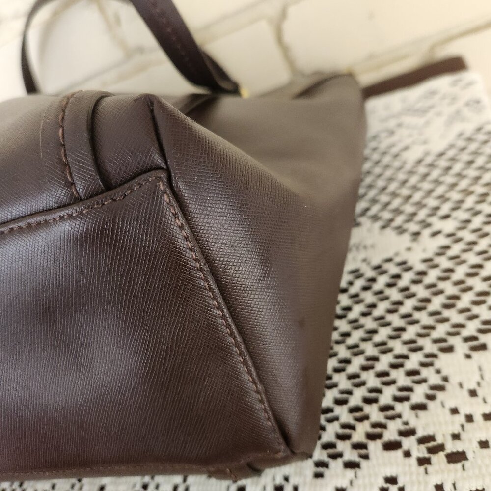 Euc Coach Brown Saffiano Leather Shoulder Bag Tote Purse - Picture 10 of 16